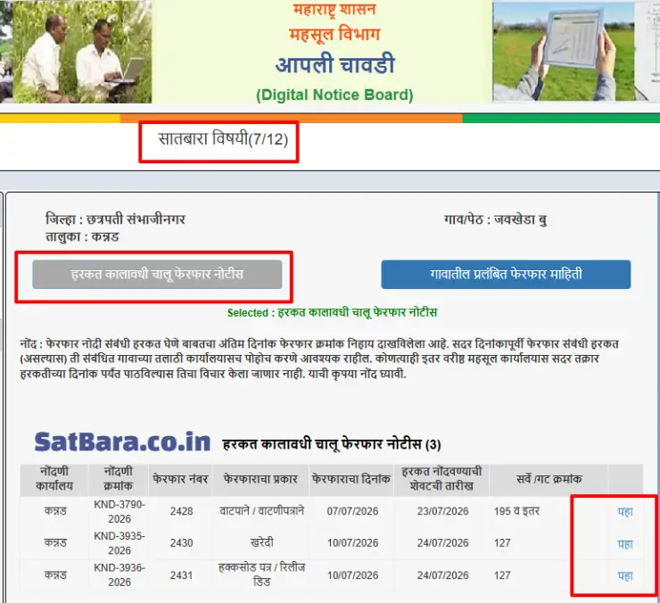 aapli-chawdi-ferfar-notice-status